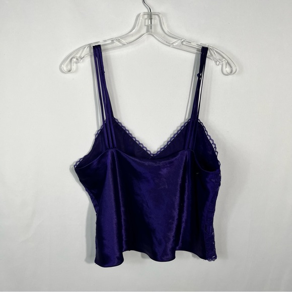 Victoria’s Secret Gold Label 90s Vintage Purple Lace Cropped Tank Top Medium M - Picture 3 of 5